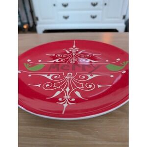 Pier One Christmas Plate " Merry Merry" Red Christmas Plate